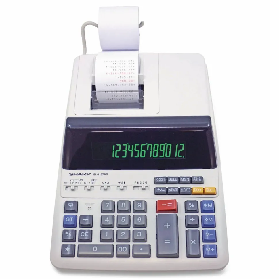 Sharp EL-1197PIII 12-Digit Commercial Printing Calculator