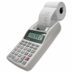 Sharp EL-1611V 12-digit Mini Printing Calculator, White