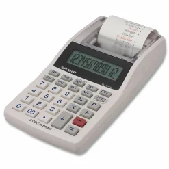 Sharp EL-1611V 12-digit Mini Printing Calculator, White