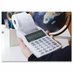 Sharp EL-1611V 12-digit Mini Printing Calculator, White