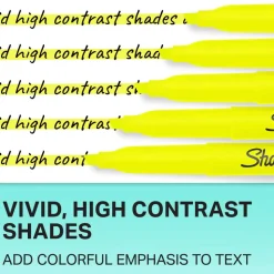 Sharpie Accent Pocket Highlighters, Fluorescent Yellow, Box Of 12