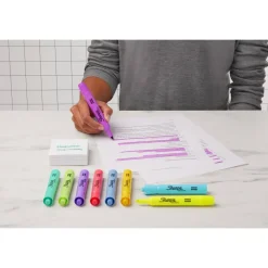 Sharpie Accent Tank-Style Highlighters, Chisel Tip, Assorted Colors, Pack Of 12