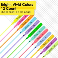 Sharpie Accent Tank-Style Highlighters, Chisel Tip, Assorted Colors, Pack Of 12