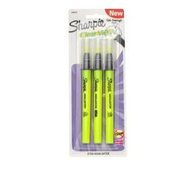 Sharpie Clear View Highlighter Stick, Chisel Point, Yellow, Pack Of 3