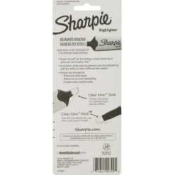 Sharpie Clear View Highlighter Stick, Chisel Point, Assorted Colors, Pack Of 3