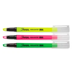Sharpie Clear View Highlighter Stick, Chisel Point, Assorted Colors, Pack Of 3