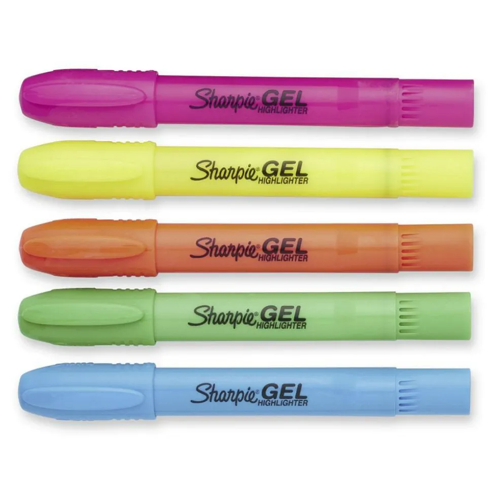 Sharpie Gel Highlighters, Bullet Tip, Assorted Colors, 5 Count