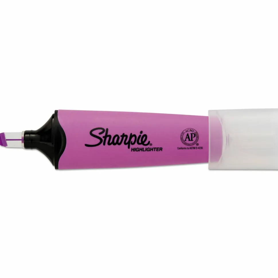 Sharpie Highlighter, Clear View Highlighter with See-Through Chisel Tip, Tank Highlighter, Assorted, 8 Count