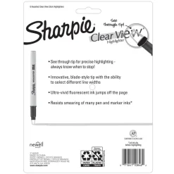 Sharpie Highlighter, Clear View Highlighter with See-Through Chisel Tip, Stick Highlighter, Assorted, 8 Count