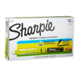 Sharpie Liquid Highlighters, Chisel Tip, Fluorescent Yellow, 12 Count