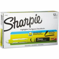 Sharpie Liquid Highlighters, Chisel Tip, Fluorescent Yellow, 12 Count