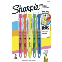 Sharpie Liquid Highlighter, Chisel Tip Highlighters, Assorted Colors, 5 Count