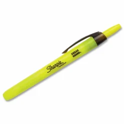 Sharpie Retractable Highlighters, Fluorescent Yellow, Pack Of 12