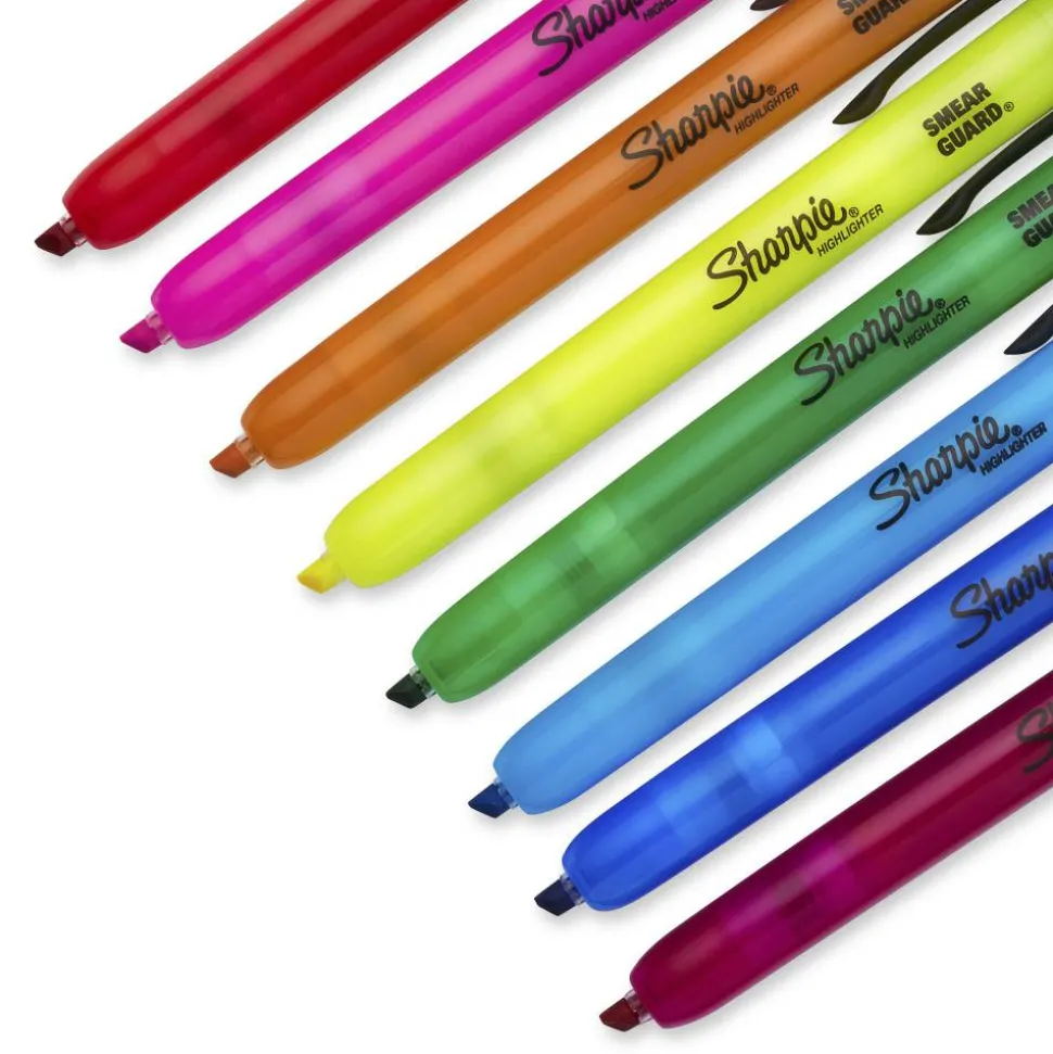 Sharpie Retractable Highlighters, Chisel Tip, Assorted, 8 Count