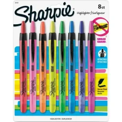 Sharpie Retractable Highlighters, Chisel Tip, Assorted, 8 Count