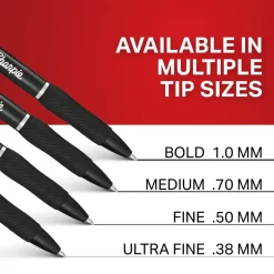 Sharpie S Gel Pens, Bold Point, 1.0 mm, Black Barrel, Black Ink, Pack Of 36 Pens