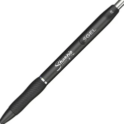 Sharpie S Gel Pens, Medium Point, 0.7 mm, Black Barrel, Black Ink, Pack Of 12 Pens