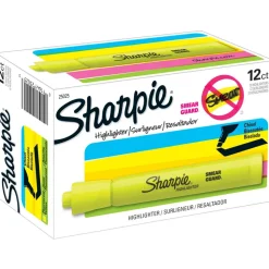 Sharpie Tank Highlighters, Chisel Tip, Fluorescent Yellow, 12 Count