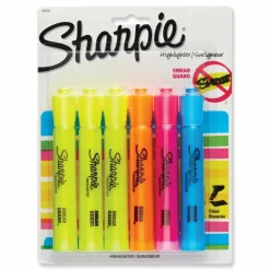 Sharpie Tank Style Highlighters, Assorted Ink Colors, Chisel Tip, Assorted Barrel Colors, 6/Set