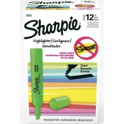 Sharpie Tank Style Highlighters, Fluorescent Green Ink, Chisel Tip, Green Barrel, Dozen