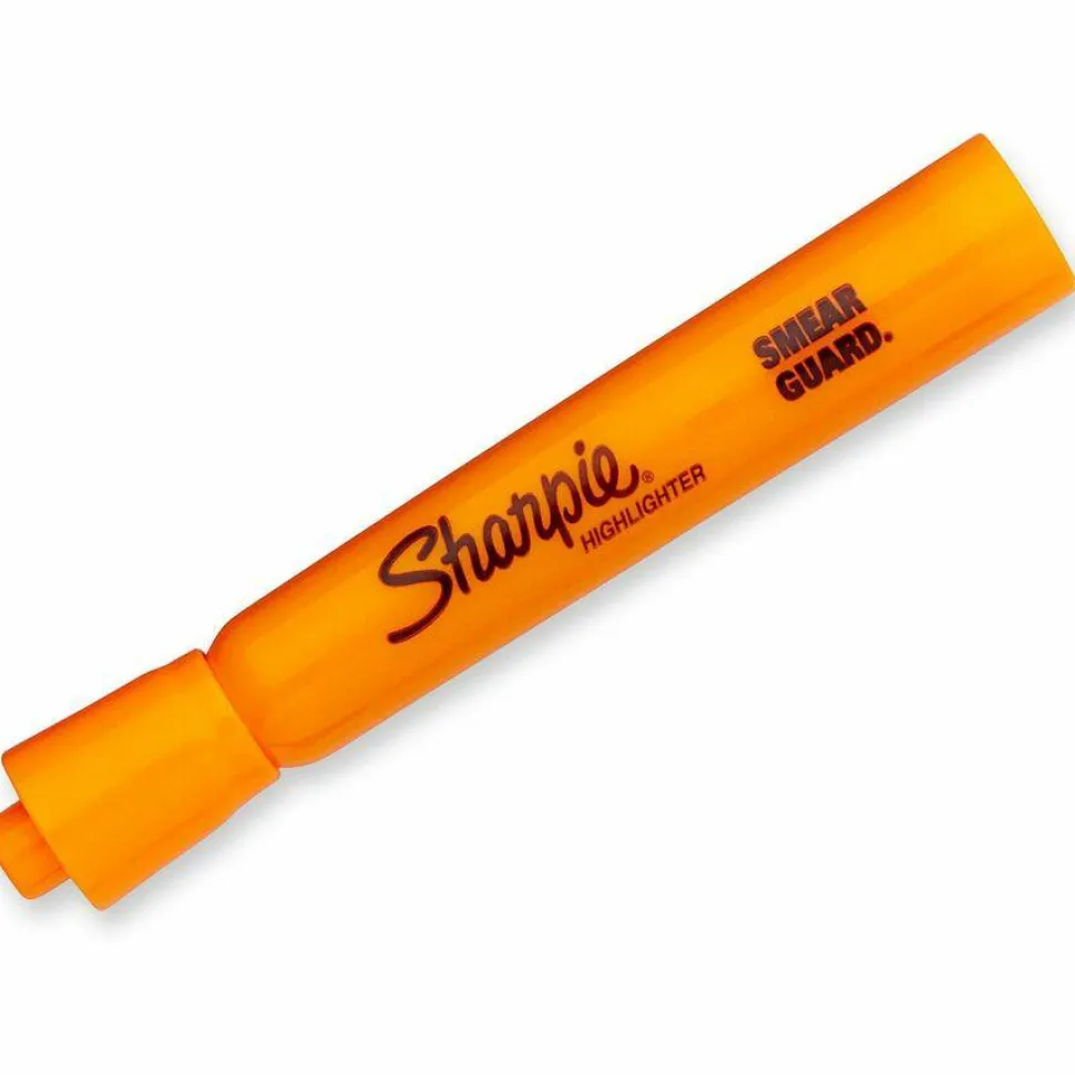Sharpie Tank Style Highlighters, Orange Ink, Chisel Tip, Orange Barrel, Dozen