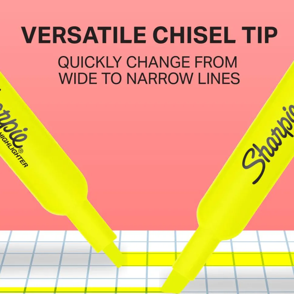 Sharpie Tank Style Highlighters, Chisel Tip, Assorted, Box of 12