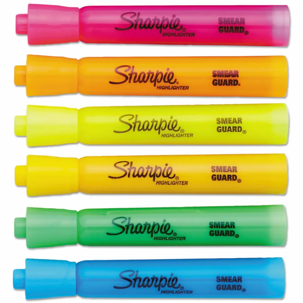 Sharpie Tank Style Highlighters, Chisel Tip, Assorted, Box of 12