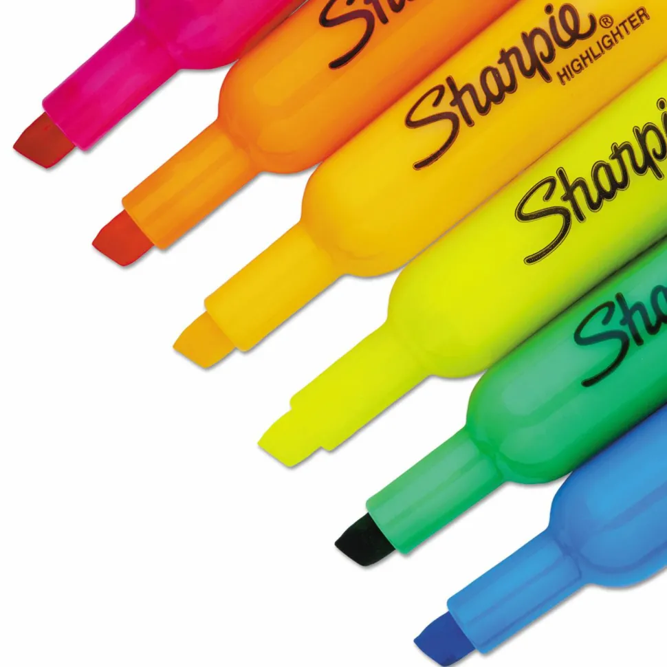 Sharpie Tank Style Highlighters, Chisel Tip, Assorted, Box of 12