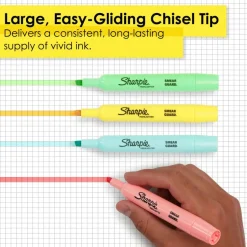 Sharpie Tank-Style Highlighters, Chisel Tip, Mild Pastel Barrels, Mild Pastel Inks, Pack Of 6 Highlighters
