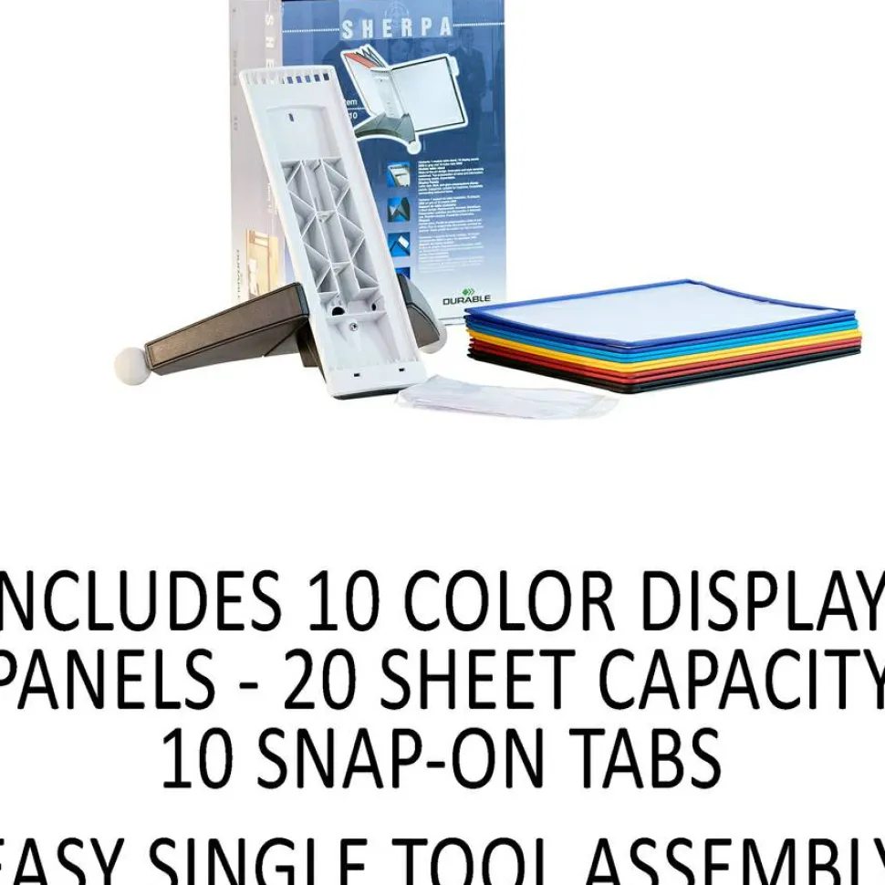 Sherpa 10-Panel Desk Reference System, Assorted Colors