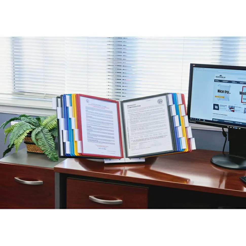 Sherpa 10-Panel Desk Reference System, Assorted Colors