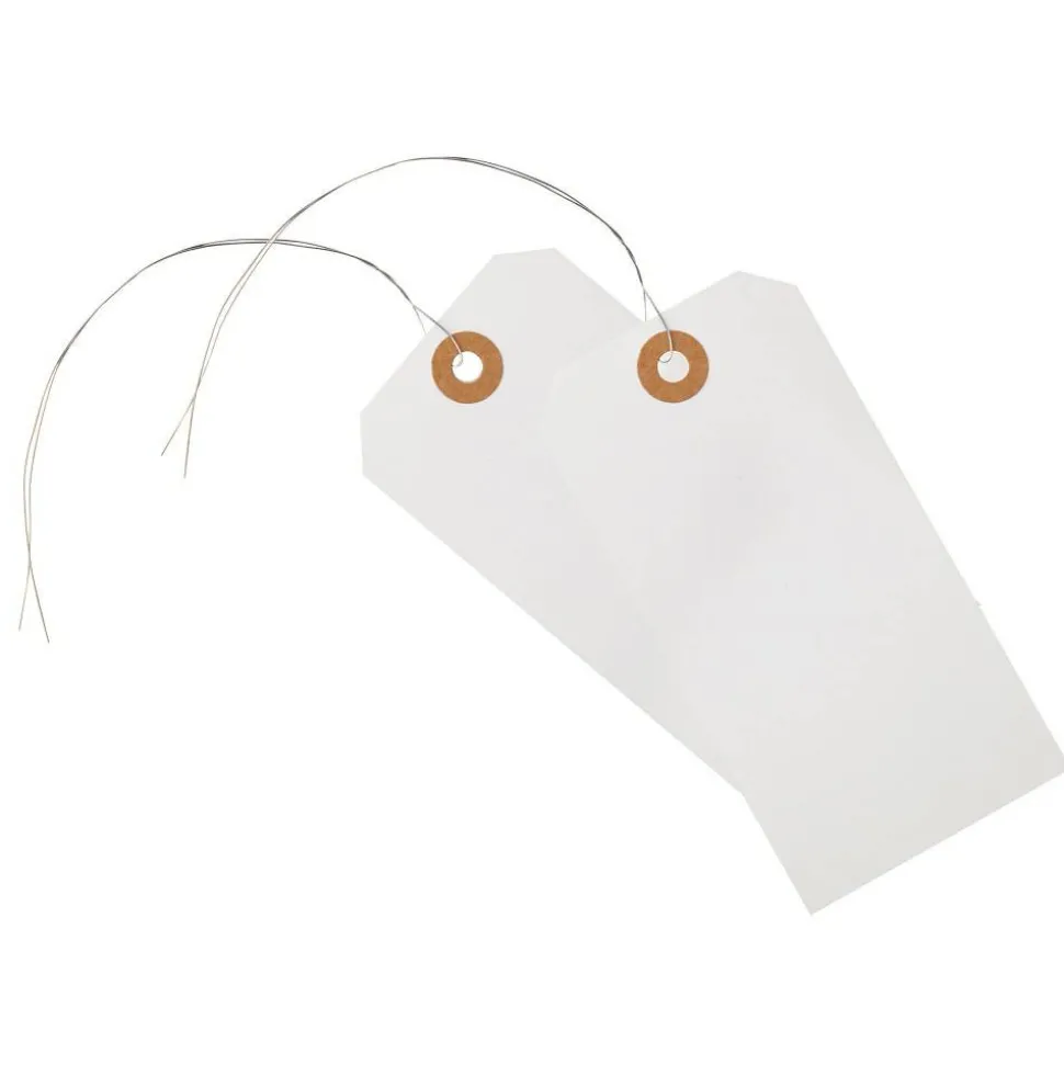Shipping Tags With Wires, 4 3/4" x 2 3/8", Pack Of 100