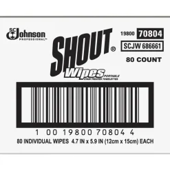 Shout Wipe & Go Instant Stain Treatment Wipes, Box Of 80