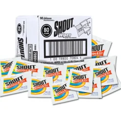 Shout Wipe & Go Instant Stain Treatment Wipes, Box Of 80