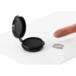 SICURIX Adhesive Fingerprint Ink Pads, 0.5"H x 1.5"W x 1.5"D, Black Ink, Black, 12 / Carton