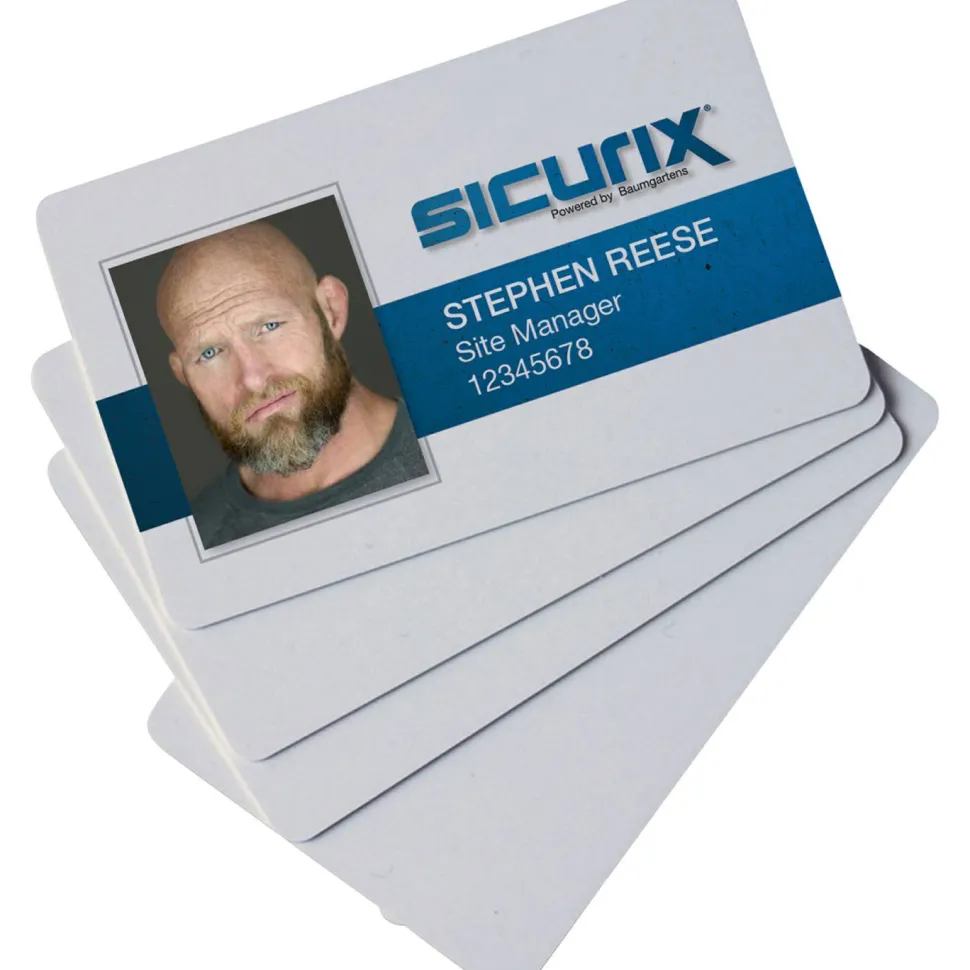 SICURIX Blank ID Card, 2 1/8 x 3 3/8, White, 100/Pack