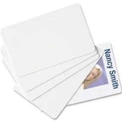 SICURIX Blank ID Card, 2 1/8 x 3 3/8, White, 100/Pack