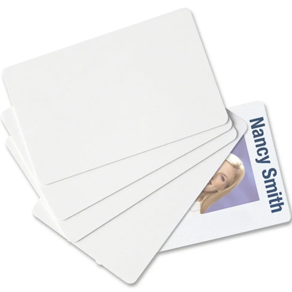SICURIX Blank ID Card, 2 1/8 x 3 3/8, White, 100/Pack