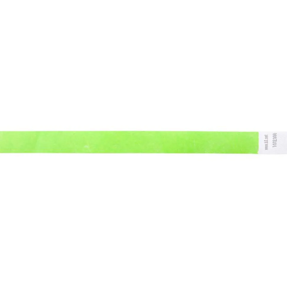 SICURIX Security Wristbands, Sequentially Numbered, 10" x 0.75", Green, 100/Pack