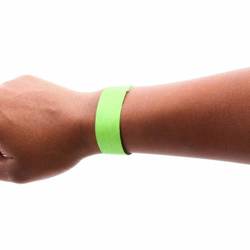 SICURIX Security Wristbands, Sequentially Numbered, 10" x 0.75", Green, 100/Pack