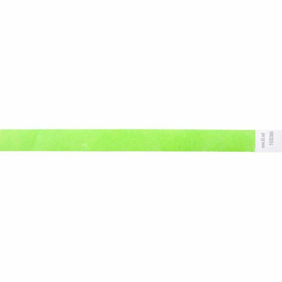 SICURIX Security Wristbands, Sequentially Numbered, 10" x 0.75", Green, 100/Pack