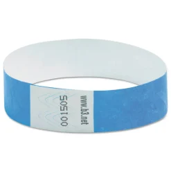 SICURIX Security Wristbands, Sequentially Numbered, 10" x 0.75", Blue, 100/Pack