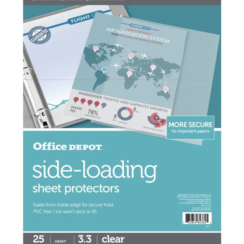 Side-Loading Sheet Protectors, 8-1/2" x 11", Clear, Pack Of 25