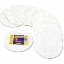 Silver Brush Chenille Kraft Creativity Street Paint Trays, White, Pack Of 10