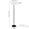 Simone 2-Light Floor Lamp with Fabric Shade in Blackened Bronze/Rustic Oak/White