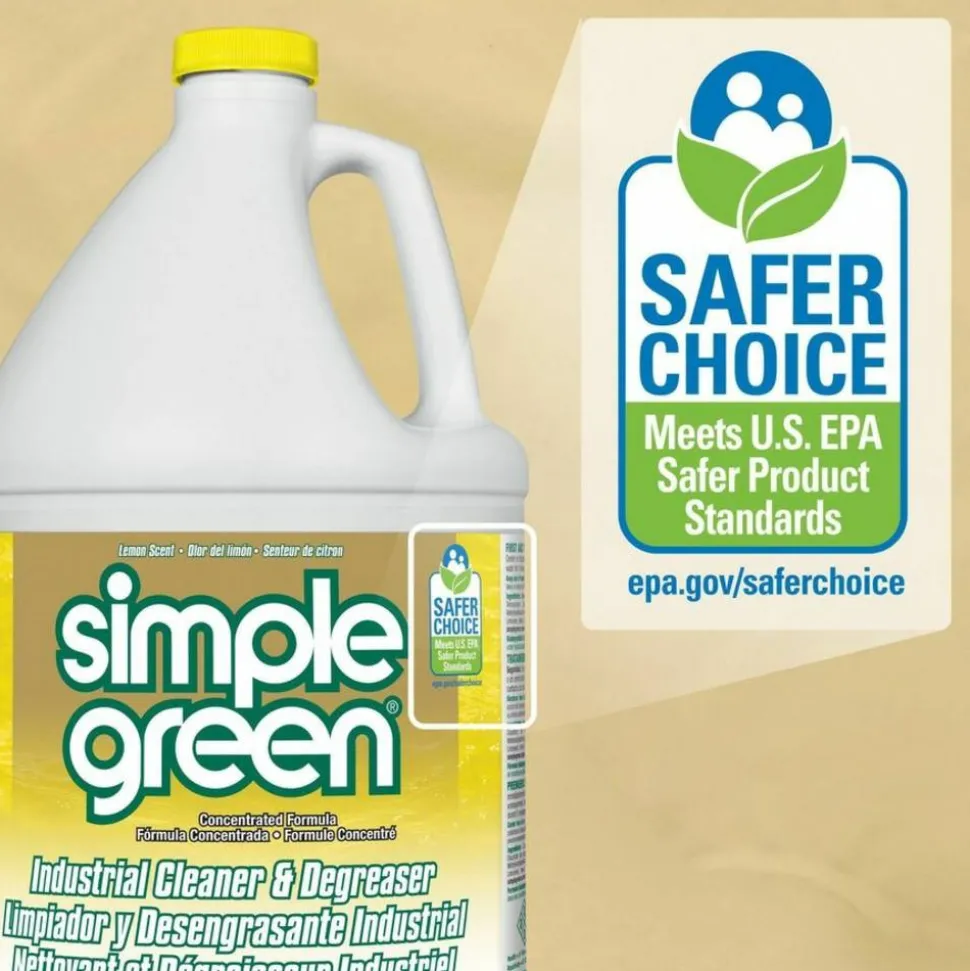 Simple Green Industrial Cleaner/Degreaser, Concentrate, 128 fl oz, Lemon Scent, Case of 4 - 14010CT