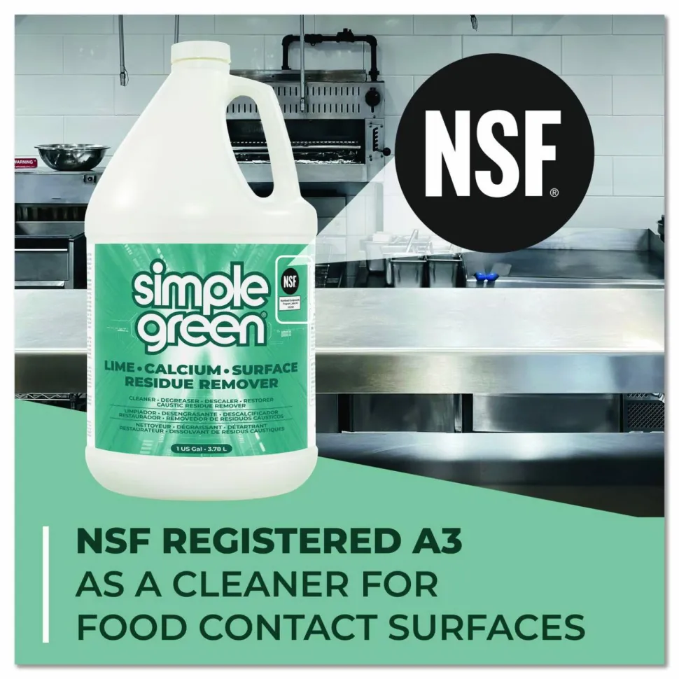 Simple Green Lime Calcium Surface Residue Remover, 1 gal Bottle, 6/Carton