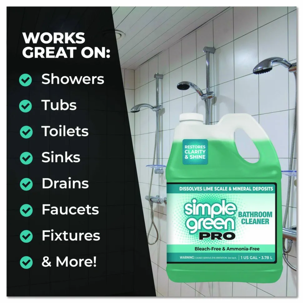 Simple Green Pro Bathroom Cleaner, 1 gal Bottle, 4/Carton
