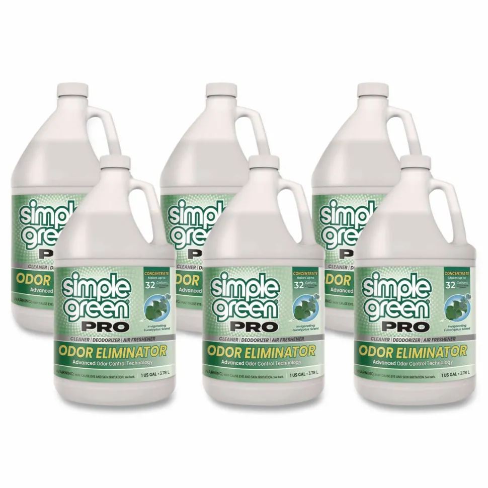 Simple Green Pro Odor Eliminator, Eucalyptus Scent, 1 gal Bottle, 6/Carton