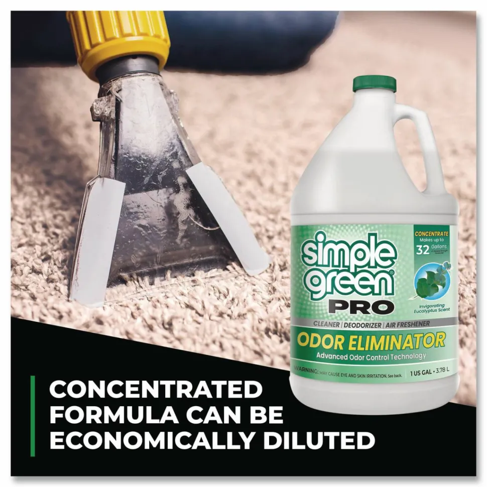 Simple Green Pro Odor Eliminator, Eucalyptus Scent, 1 gal Bottle, 6/Carton